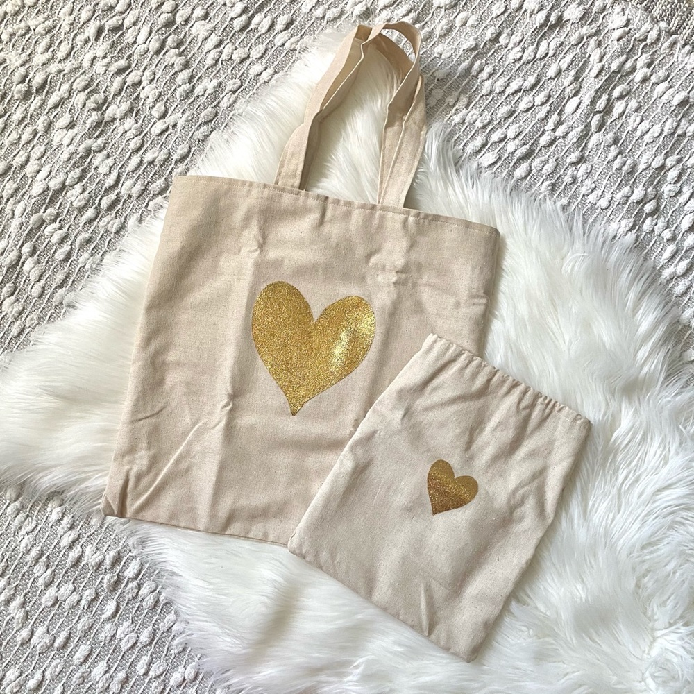 (💛2/$30) NWOT Canvas Heart Tote